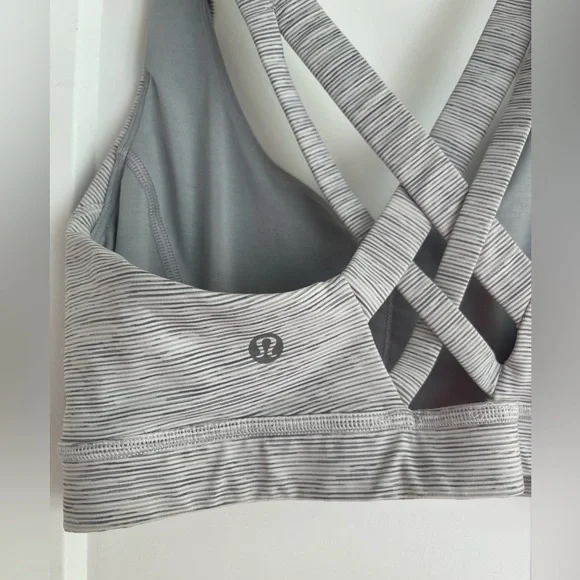 Lululemon Stash N Run bra 6 Gray White - Picture 6 of 8